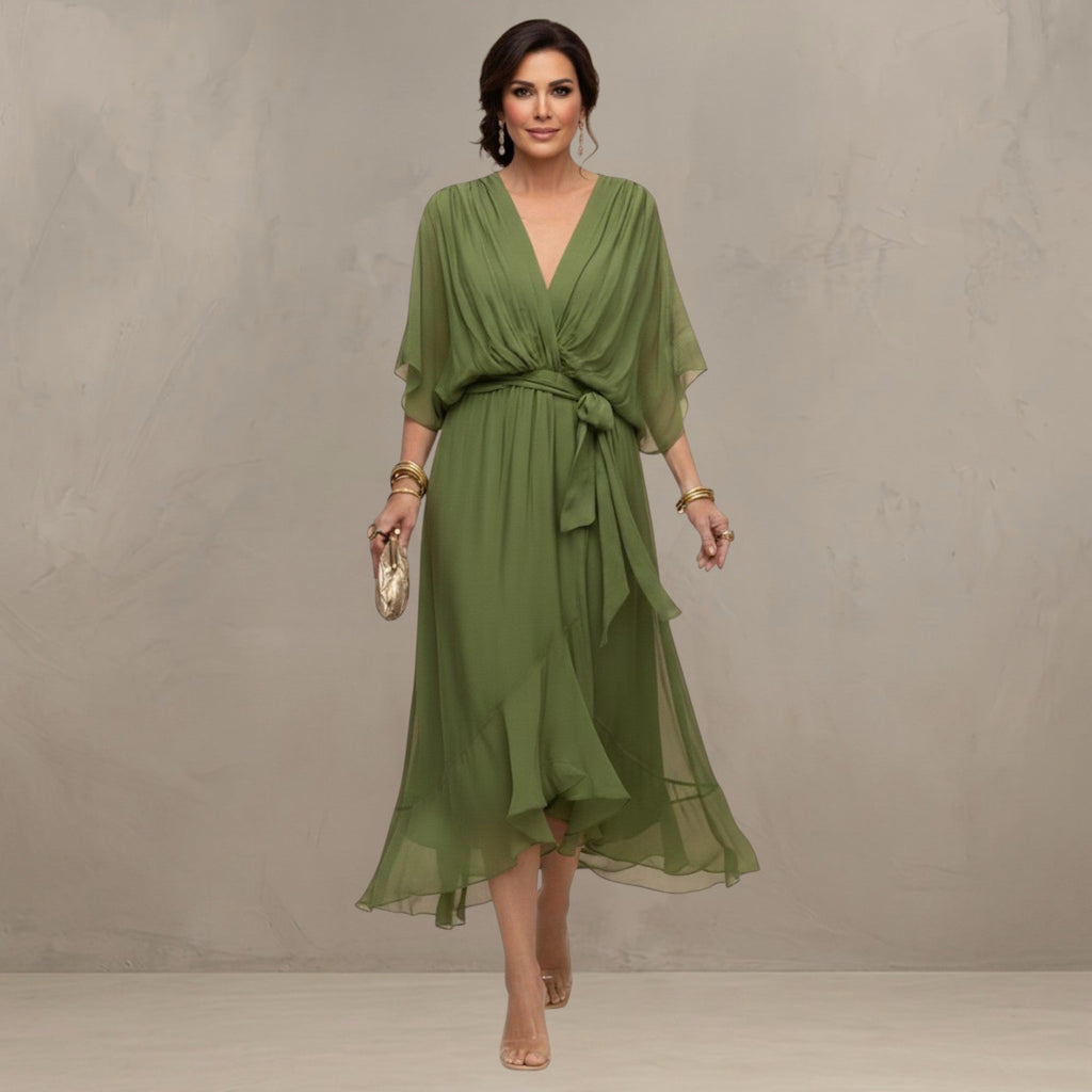 Celeste™ | Flowing Chiffon Midi Dress