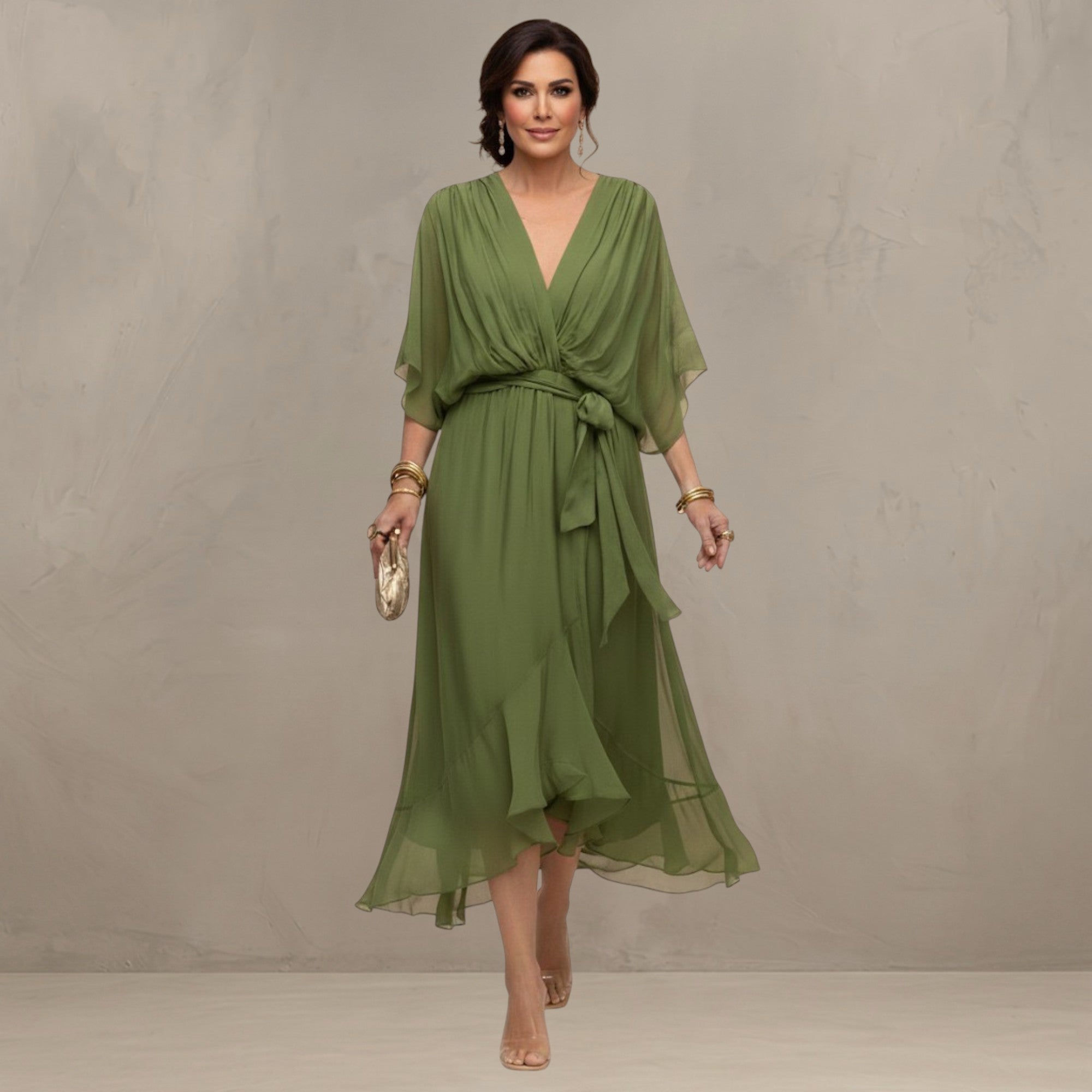 Celeste™ | Flowing Chiffon Midi Dress