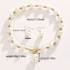 Chunky Pearl Statement Necklace Set