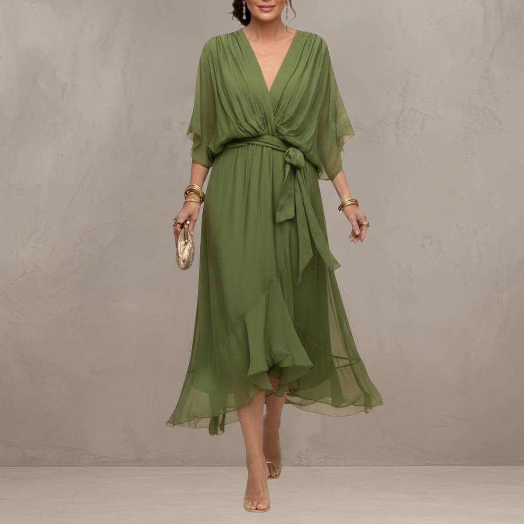 Celeste™ | Flowing Chiffon Midi Dress